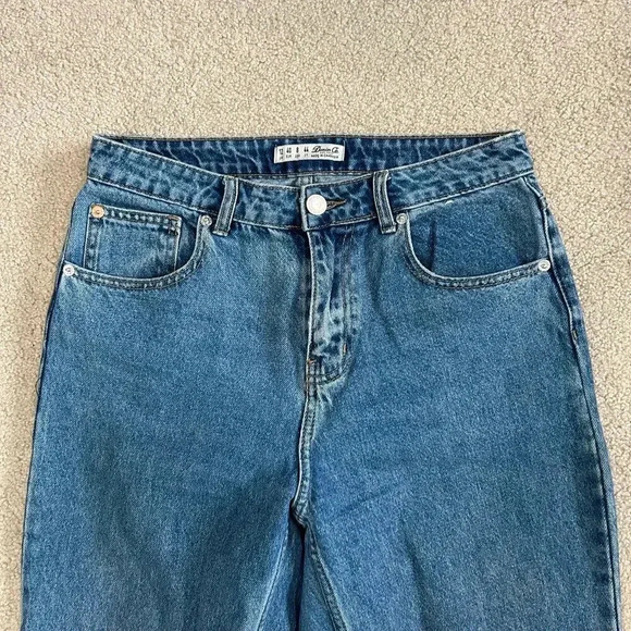 Denim Co. Medium Wash Blue High Waisted Cotton Straight Leg Jeans Size 8 - Picture 3 of 9
